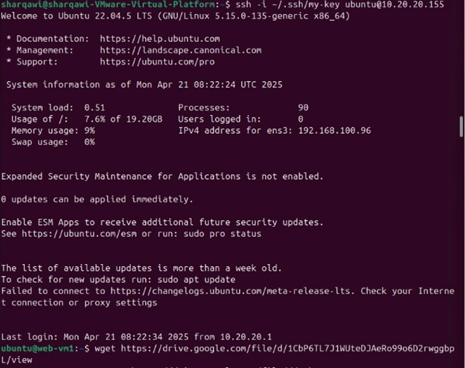 Load balancer page web-vm2